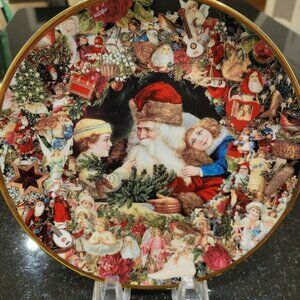 1992 Hamilton Christmas Plate A Visit From St. Nicholas‎ by John Grossman 8 1/4”